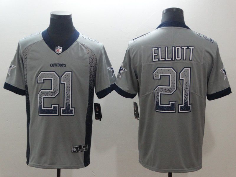 Men Dallas cowboys #21 Elliott Grey Drift Fashion Blue New Nike Limited NFL Jerseys->dallas cowboys->NFL Jersey